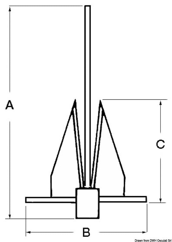 Danforth SS anchor 15 kg - foto originale Osculati Srl