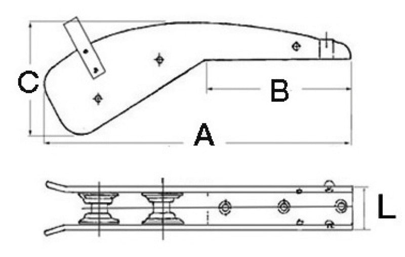 SS roller for anchors 6/10 kg - foto originale Osculati Srl