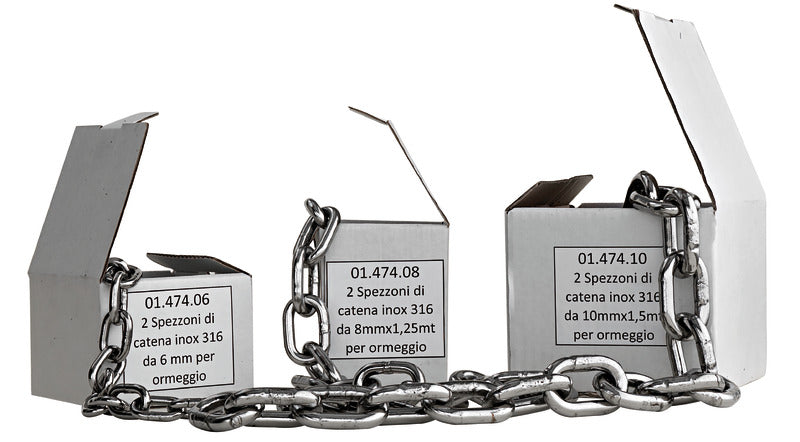 Pair of chain pieces AISI 316 6 mm - foto originale Osculati Srl