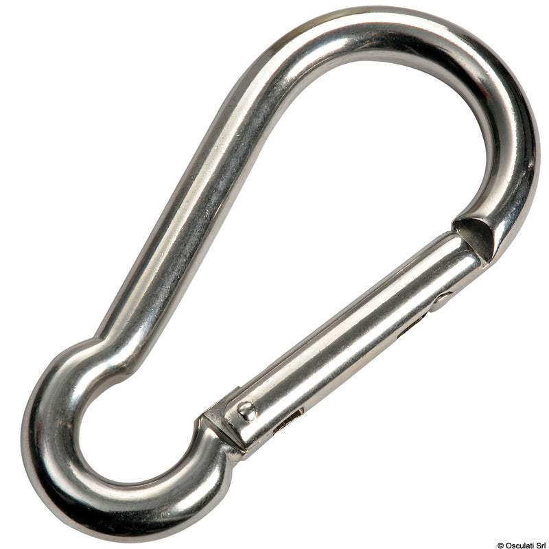Carabiner hook with flush closure AISI 316 6 mm (pack of 10) - foto originale Osculati Srl