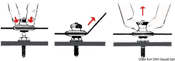 Schaeffertec Loxx SS male snap fastener w/screw+nut (pack of 100) - foto originale Osculati Srl