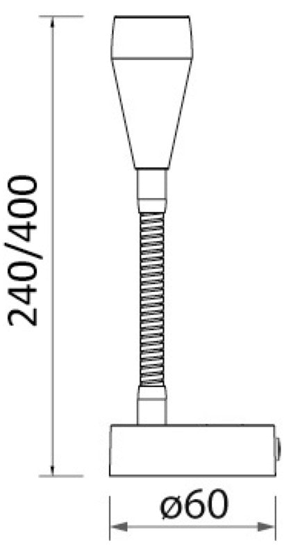 Articulated LED spotlight polished 240 mm - foto originale Osculati Srl