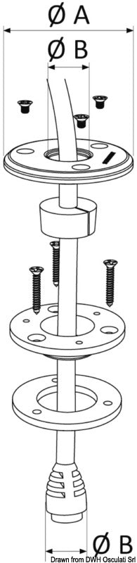 Scanstrut Low Profile SS stuffing box Ø 2/8mm - foto originale Osculati Srl