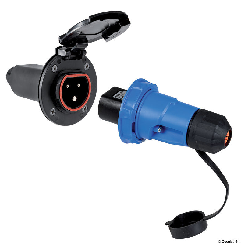 Cruiser black socket 16 A + SS lid - foto originale Osculati Srl