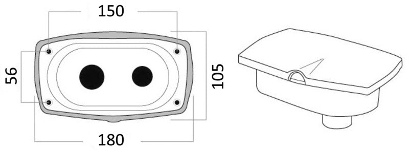 New Edge shower box white PVC hose 2.5 m Rear shower outlet - foto originale Osculati Srl