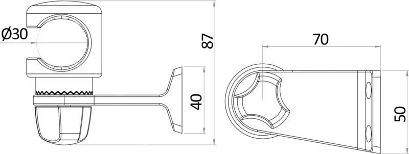 Bulkhead bracket for Saturn shower - foto originale Osculati Srl