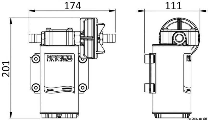 Marco Self-priming electric pump 12 V 26 l/min - foto originale Osculati Srl