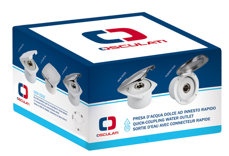 New Edge chromed water plug for deck washing - foto originale Osculati Srl