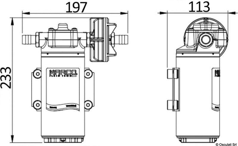 MARCO self-priming pump for AC systems 24V 26 l/min - foto originale Osculati Srl