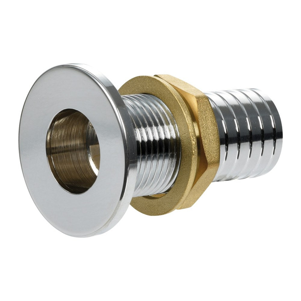 Thru hull flush mount chromed brass 1" x 30 mm - foto originale Osculati Srl