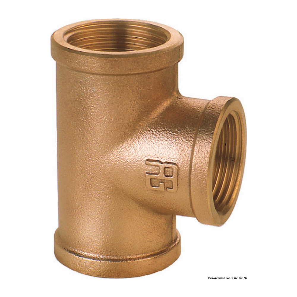 GUIDI bronze F-F-F T-fitting 1"1/2 - foto originale Osculati Srl