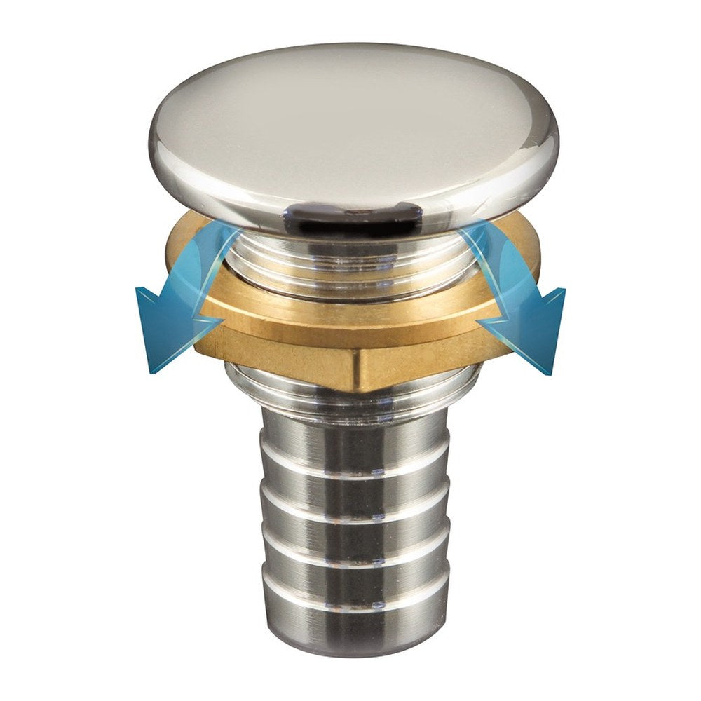 Full Flush chromed brass fuel vent straight Ø 19mm - foto originale Osculati Srl