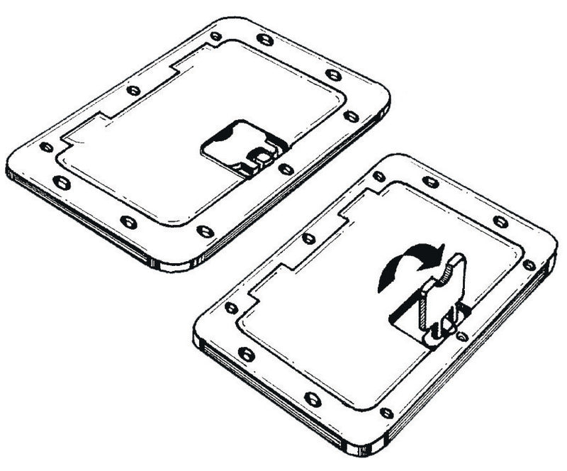 Grey inspection hatch anti-slip sufrace 280x380mm - foto originale Osculati Srl