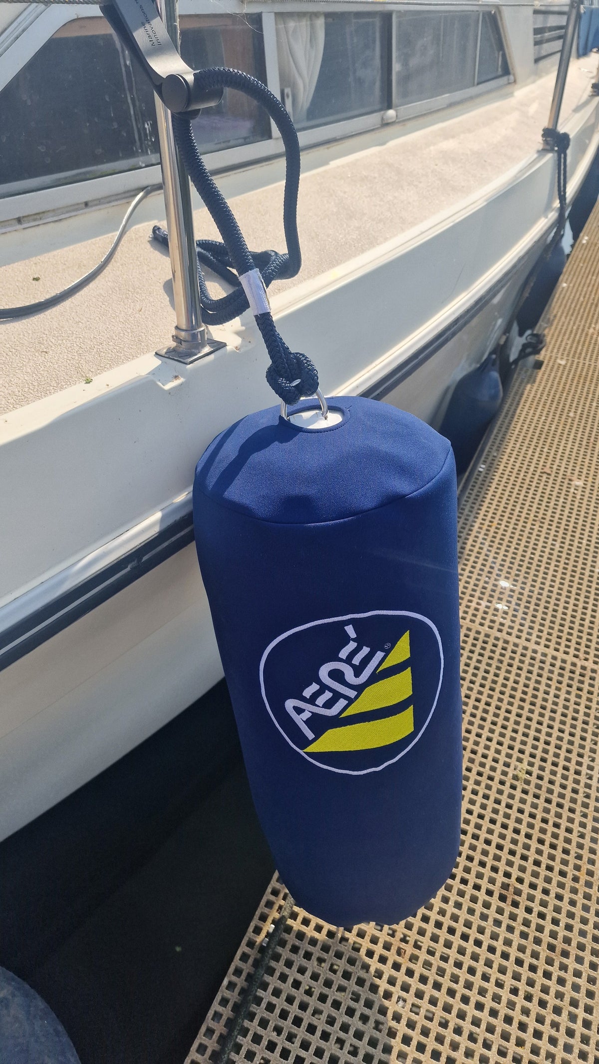 LifeLine Fender Mate Bundle - fender deployed alongside the hull