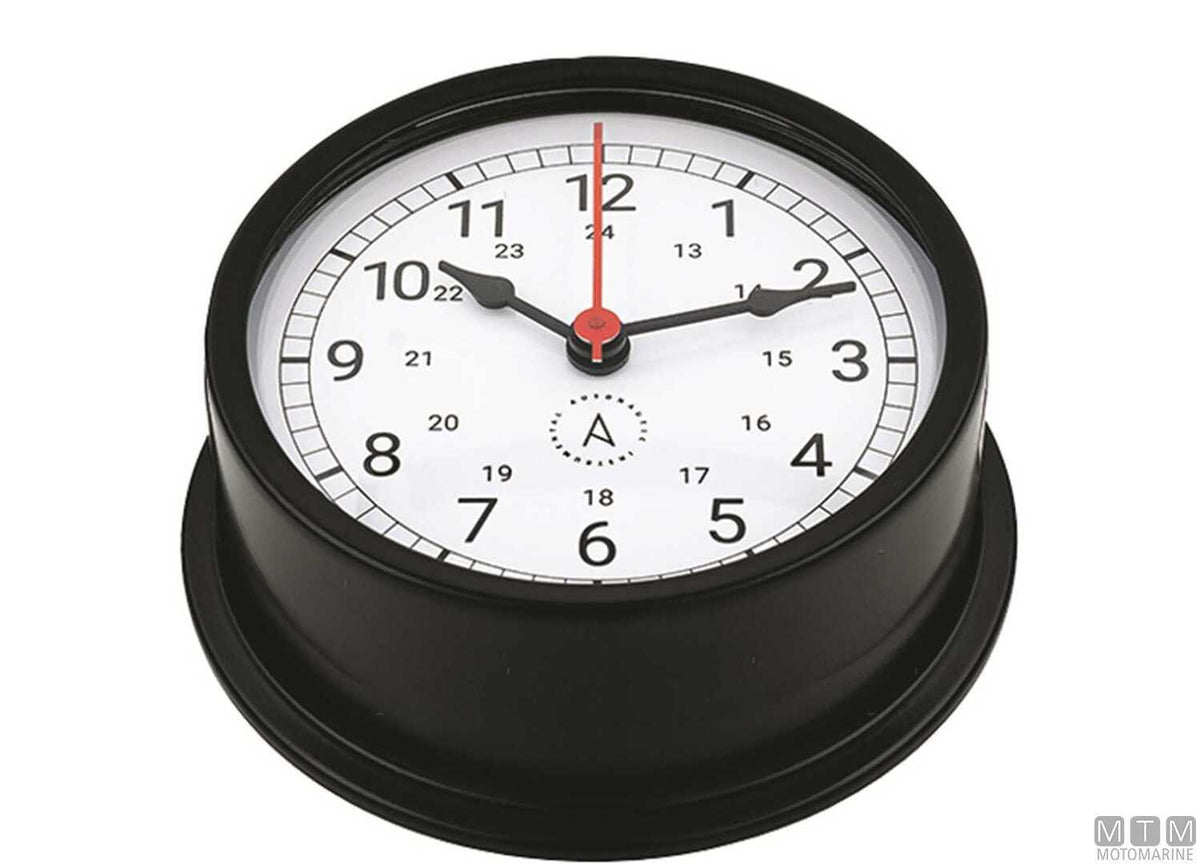 A-Nautic Atlantic clock 95 mm black aluminium - original photo Motomarine Srl