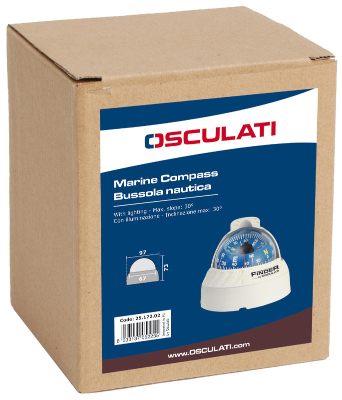 Finder compass 2"5/8 top-mounted white/blue - foto originale Osculati Srl