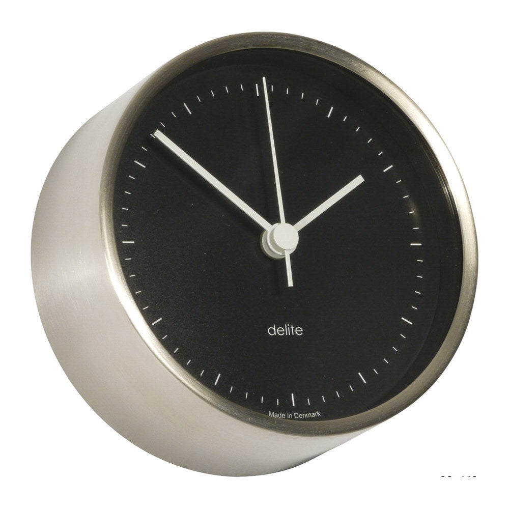 Vion Clausen clock satin SS housing, black dial - foto originale Osculati Srl