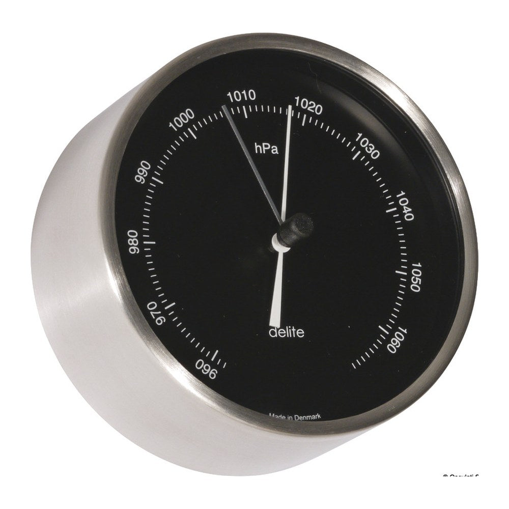 Vion Clausen barometer satin SS housing, black dial - foto originale Osculati Srl