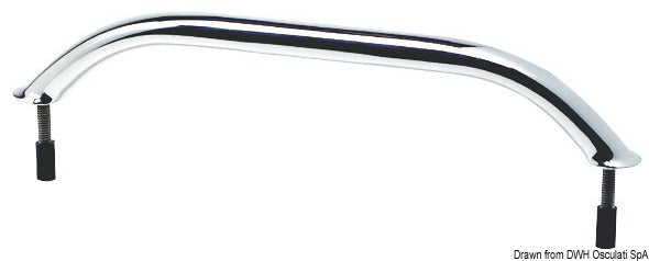 Oval pipe handrail SS external screws 305 mm - foto originale Osculati Srl