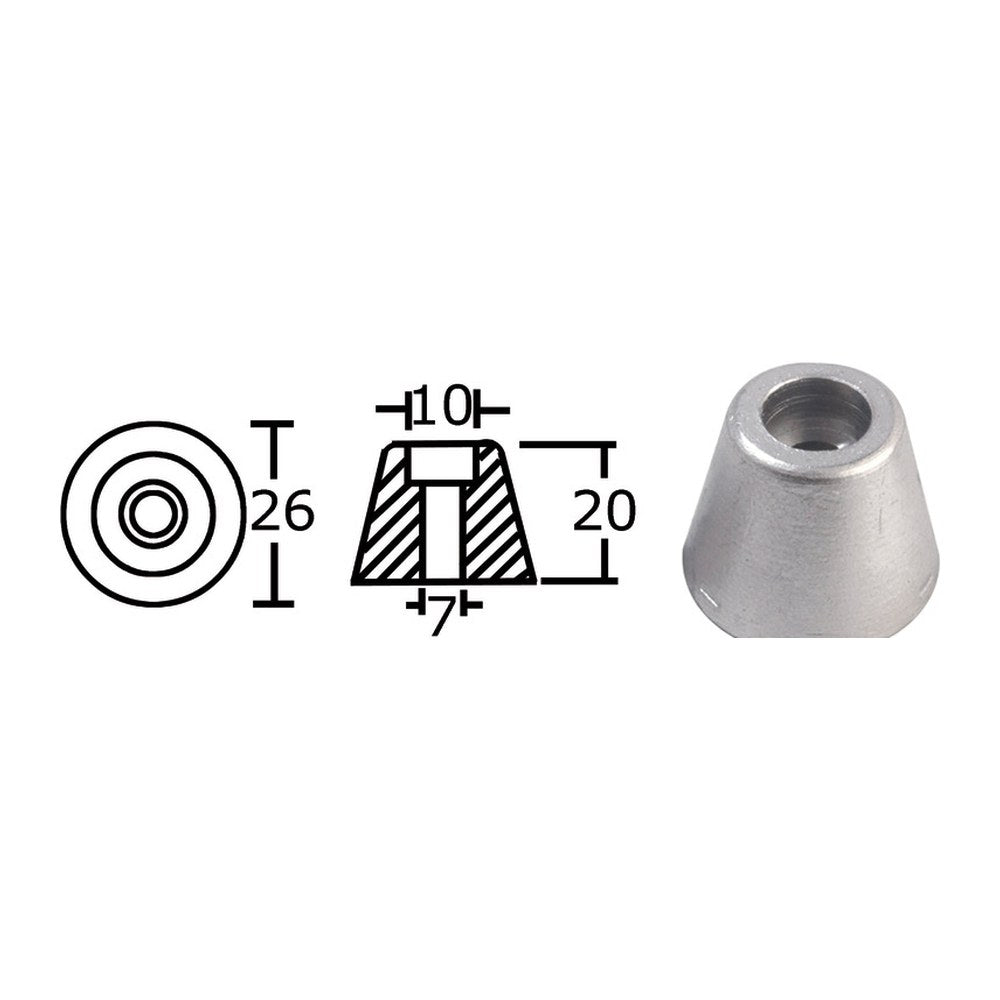 Tecnoseal Aluminium spare anode orig. ref. 61180 - foto originale Osculati Srl