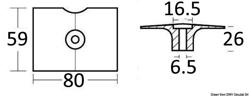 Tecnoseal Zinc anode 9.5/15 HP 2-stroke - foto originale Osculati Srl