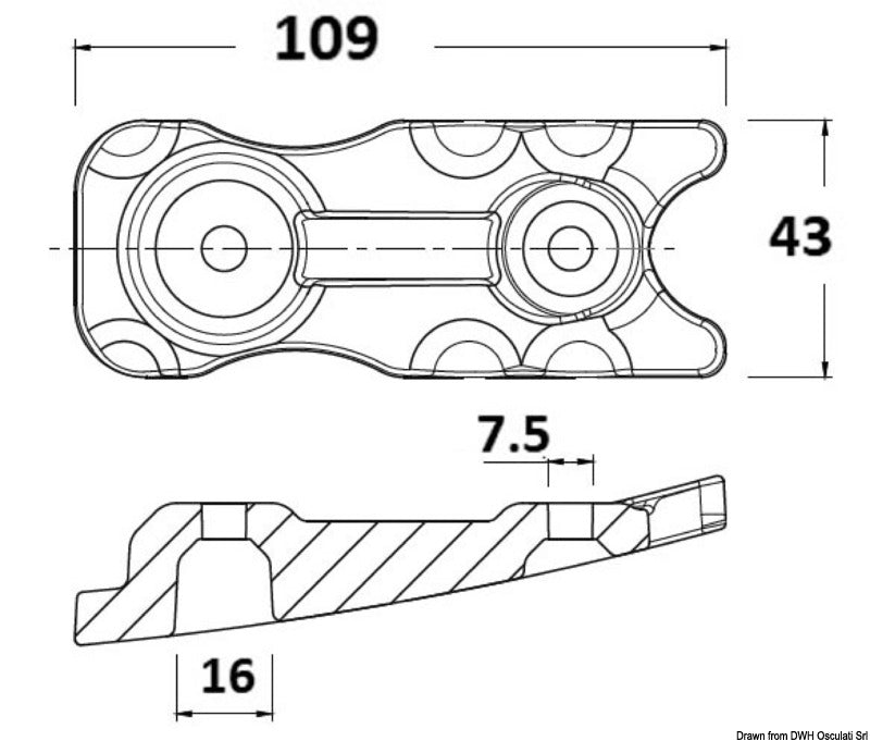 Tecnoseal Mercury 350 PRO zinc anode - foto originale Osculati Srl