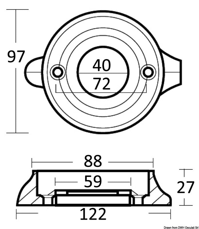 Tecnoseal VOLVO SeaDrive anode Ø97mm - foto originale Osculati Srl
