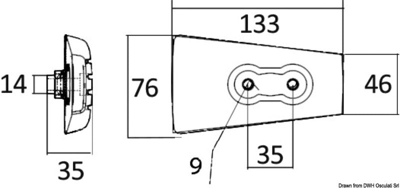 Tecnoseal Zinc anode for Volvo Penta DP 3863206/3588746 - foto originale Osculati Srl