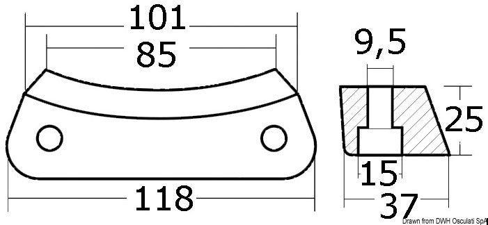 Tecnoseal Anode VOLVO Duo Prop - foto originale Osculati Srl