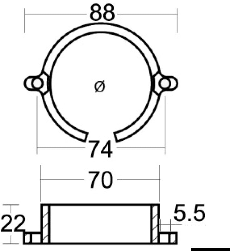 Tecnoseal Propeller shaft aluminium anode Mercruiser Bravo I - foto originale Osculati Srl
