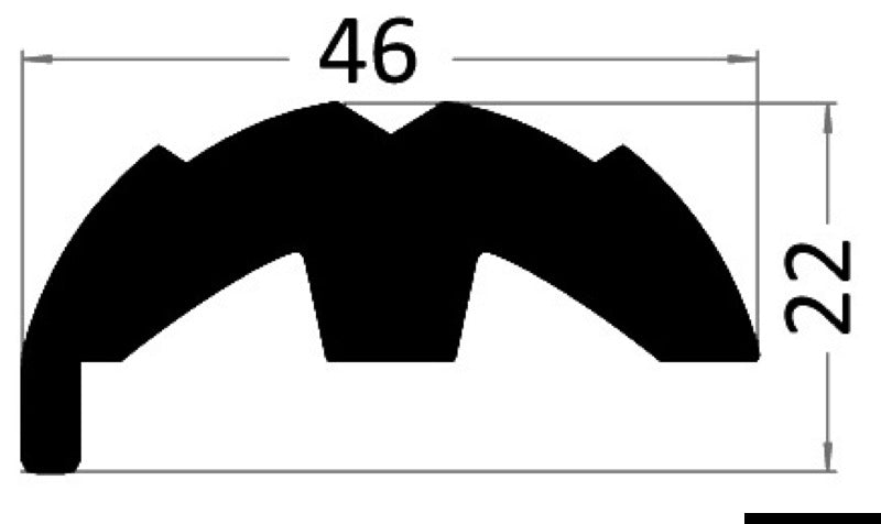 Douglas marine Black PVC base for fender profile 28 flared (24 m roll) - foto originale Osculati Srl