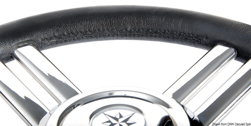 Magnifico steering wheel 3-spoke Ø 350 mm teak - foto originale Osculati Srl