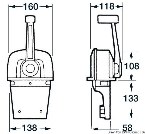 ULTRAFLEX single lever control box B77 - foto originale Osculati Srl