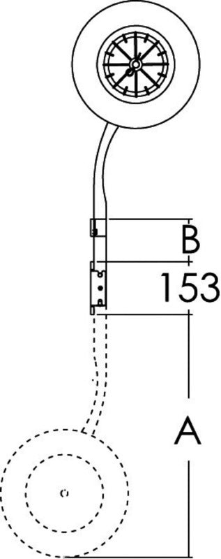 Transom tilting wheels for dinghies 240 kg - foto originale Osculati Srl