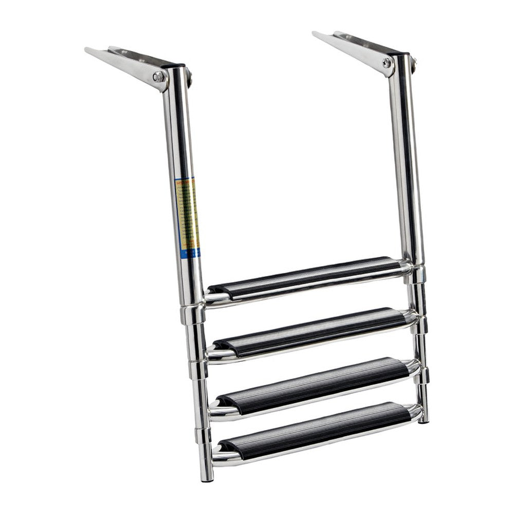 BIG telescopic 4 step ladder above platform slide-out - foto originale Osculati Srl