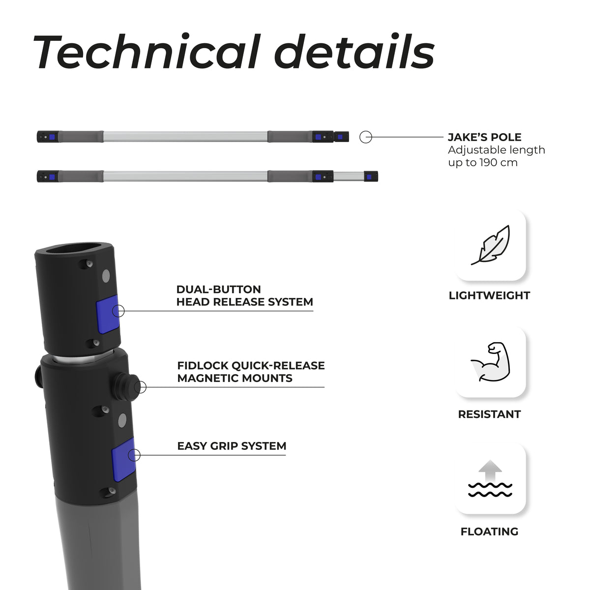 Jake Boat Hook — size reference