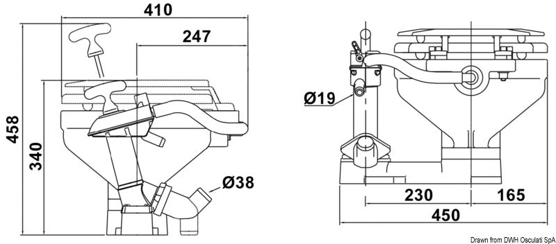 Complete pump assembly f. JABSCO manual toilet - foto originale Osculati Srl