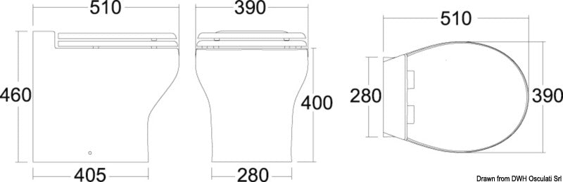 TECMA WC Silence Plus 2G 12 V Touch built-in bidet - foto originale Osculati Srl
