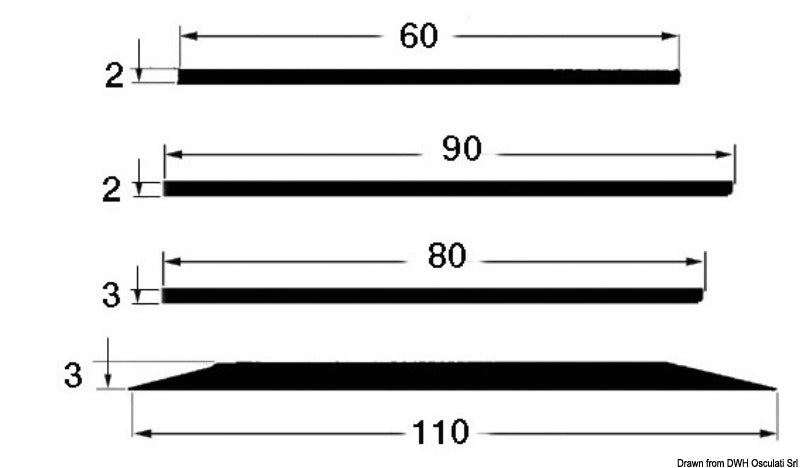 Strip 80x3 mm black (pack of 24) - foto originale Osculati Srl