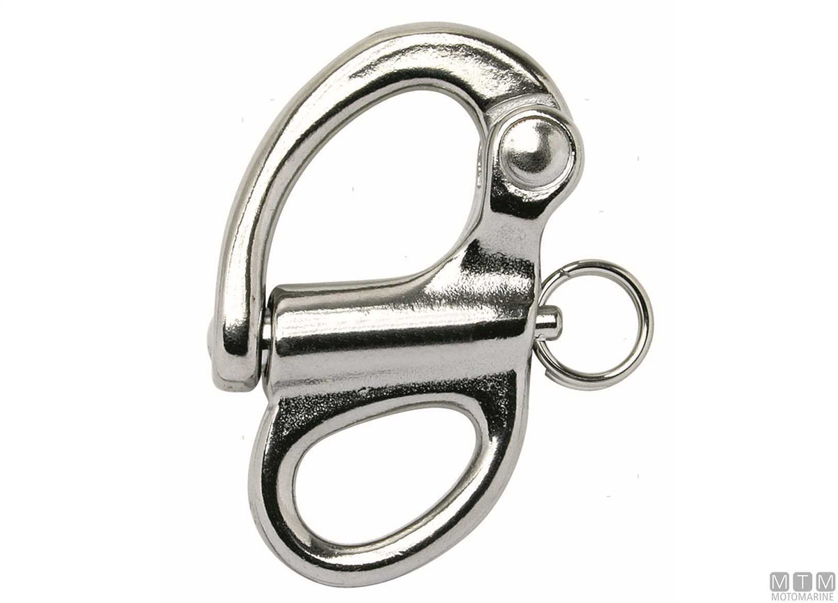 Fixed spinnaker quick release snap shackle L55 mm, 316 stainless steel - original photo Motomarine Srl