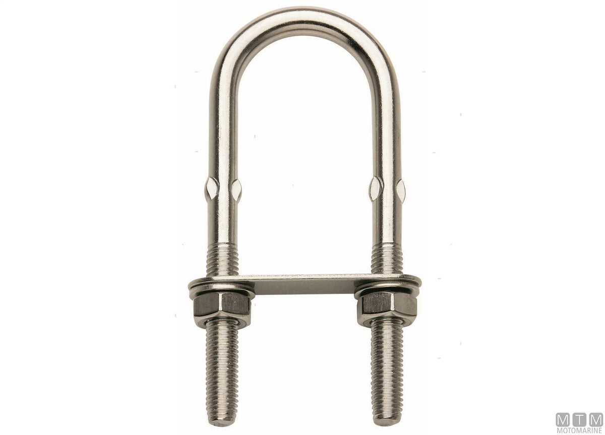U-bolt with crimped rod Ø4 mm stainless steel 316 - original photo Motomarine Srl