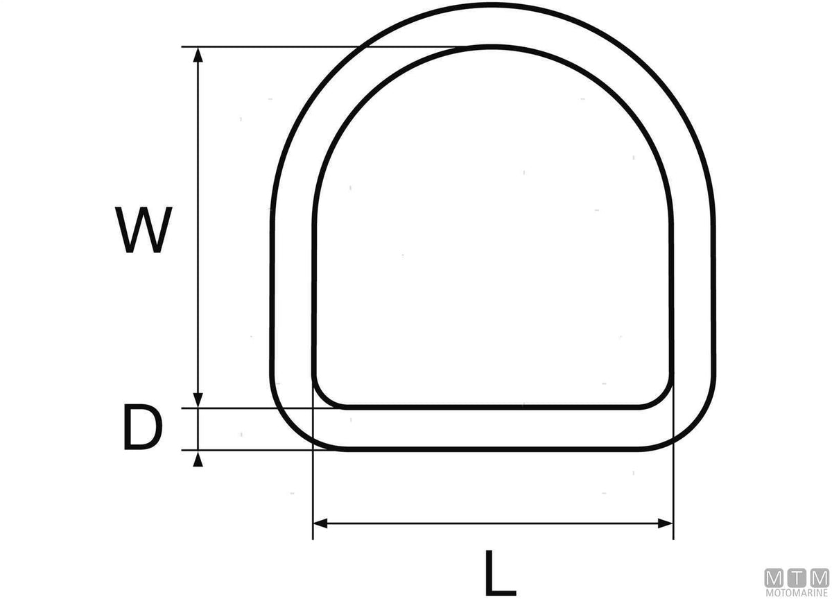 D-ring Ø4x30 mm stainless steel 316 - original photo Motomarine Srl