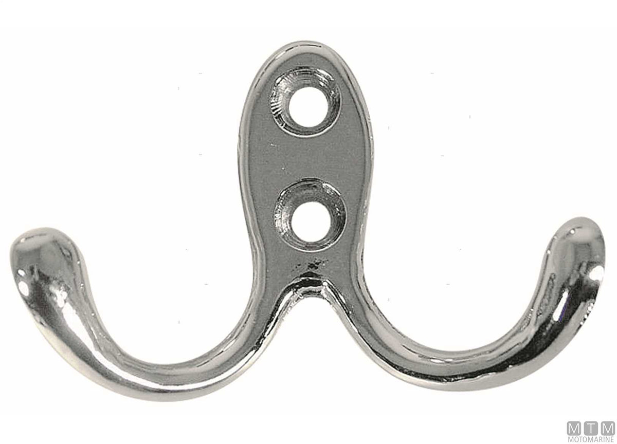 2-hook coat hanger polished brass - original photo Motomarine Srl