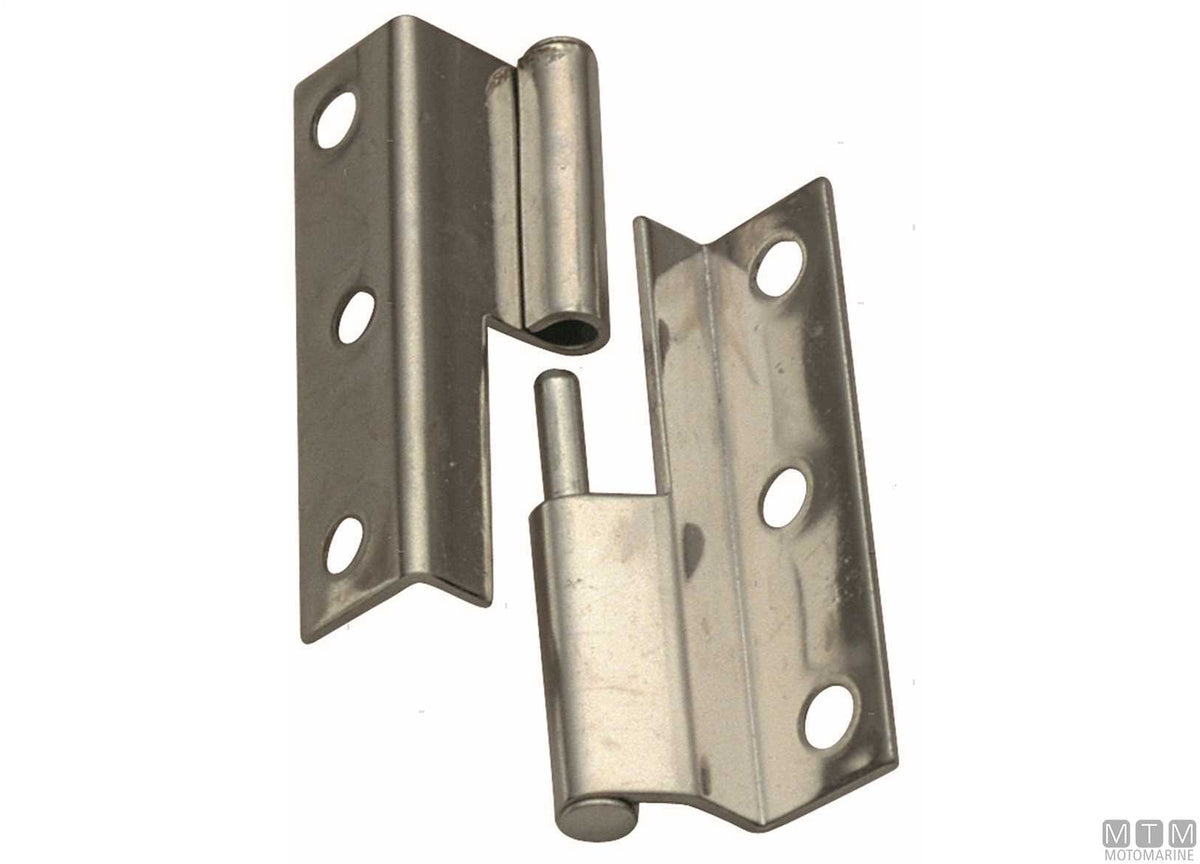Left overhang hinge 55x35 mm H14 mm, 316 stainless steel - original photo Motomarine Srl