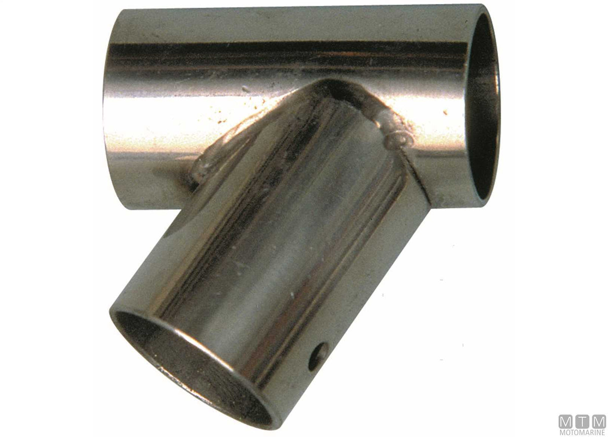 T-joint 60° Ø25 mm left stainless steel 316 cast - original photo Motomarine Srl