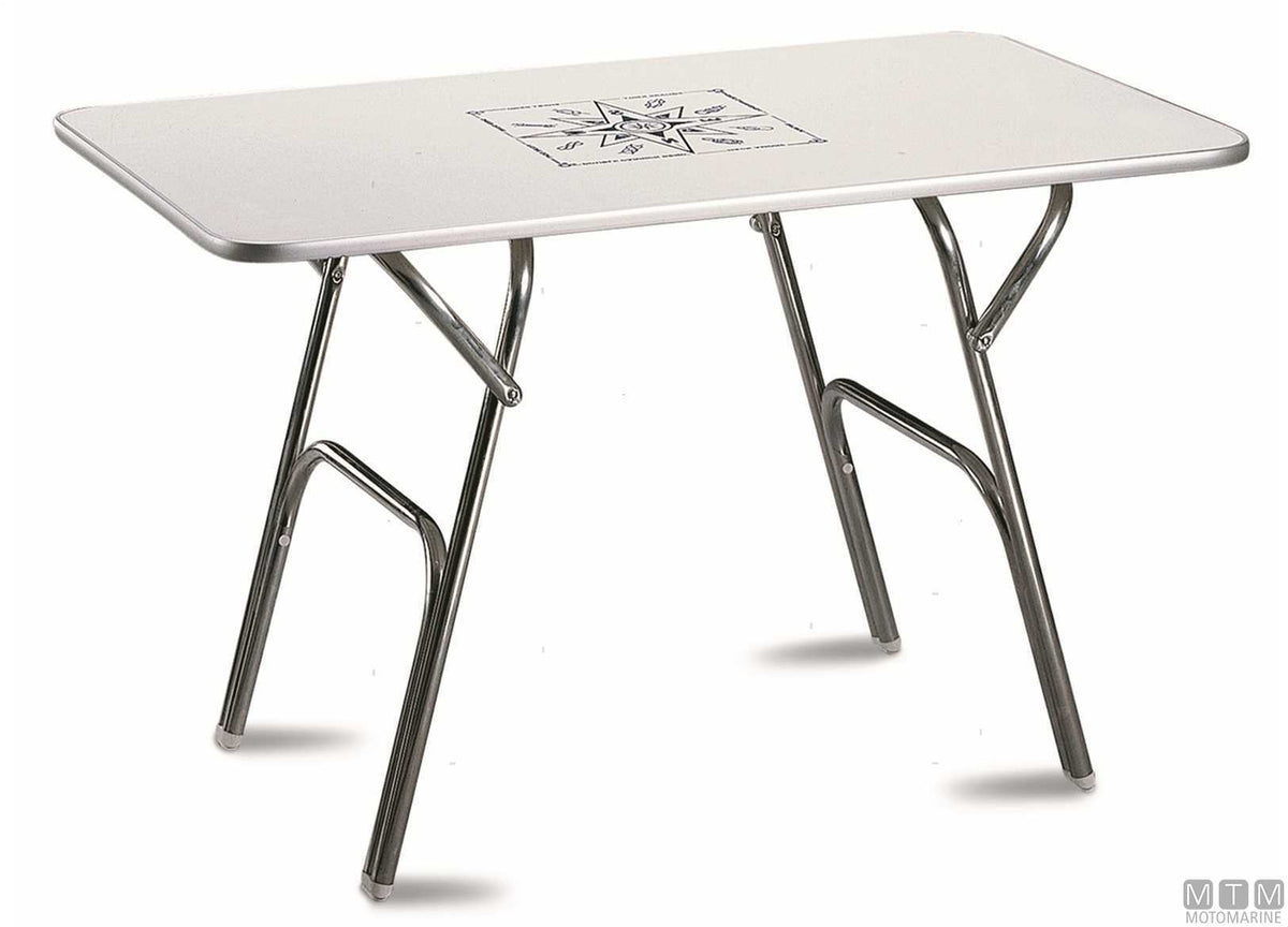 Forma M400 table 88x60 cm H61 cm in melamine/aluminium - original photo Motomarine Srl