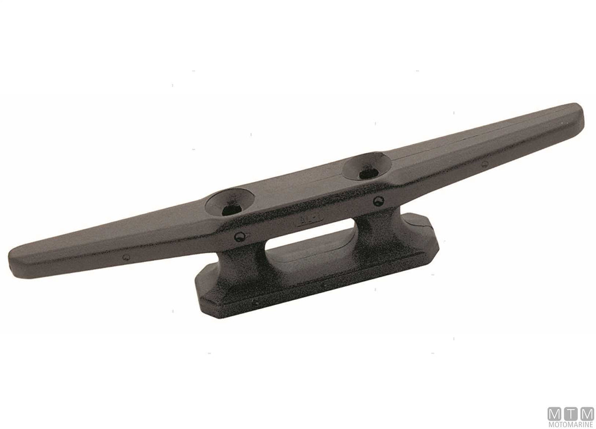 Flat cleat 210 mm, black plastic - original photo Motomarine Srl