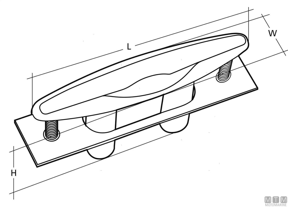 Retractable cleat 125 mm in stainless steel 316 - original photo Motomarine Srl