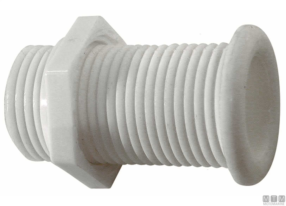 Black standard through-hull fitting for Ø25 mm plugs - original photo Motomarine Srl