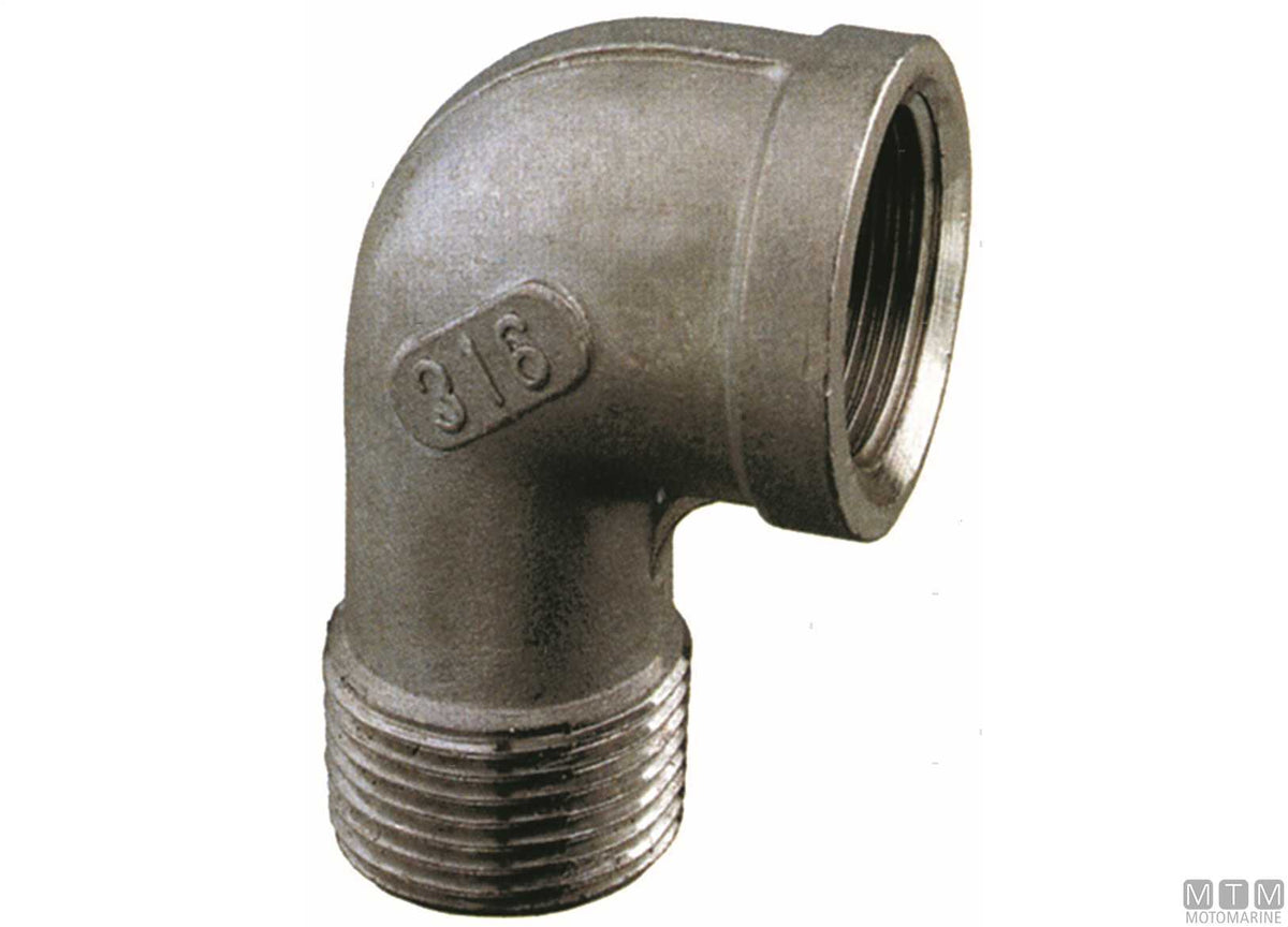 Elbow 90° M-F 3/4" stainless steel 316 - original photo Motomarine Srl
